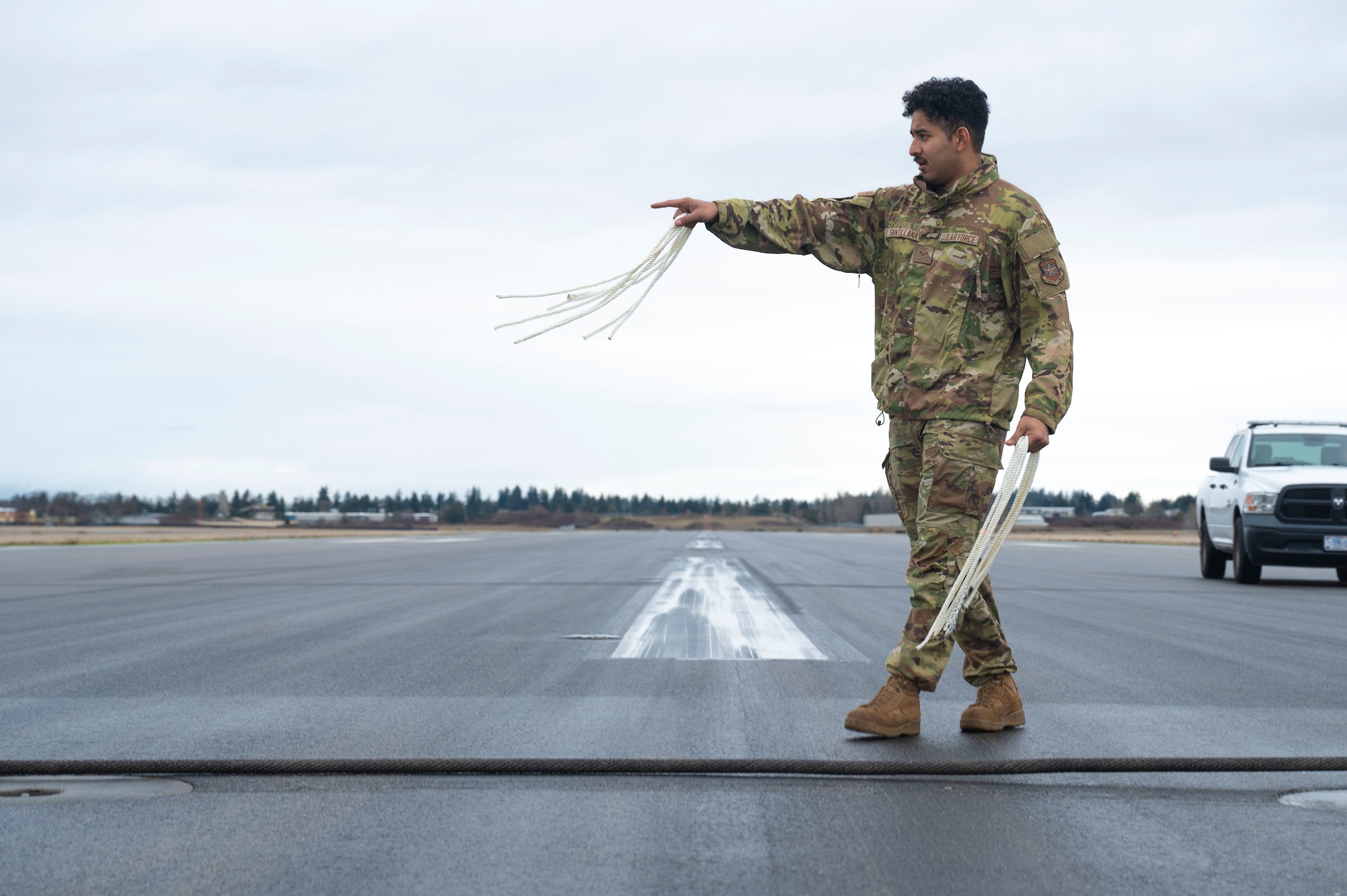 The 627th Civil Engineer Squadron conducted their annual aircraft arresting barrier system test in coordination with the 142nd Wing at Joint Base Lewis-McChord, Washington, Jan. 31, 2025. The Barrier Arresting Kit-12 system is a ground-based braking system designed to be used on a tail-hook equipped aircraft in emergency situations. This annual training ensures Team McChord Airmen maintain readiness to support transiting fighter jets.