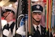 A Space Force Guardian is standing holding the Space Force flag as he waits to present the colors at Super Bowl LIX.