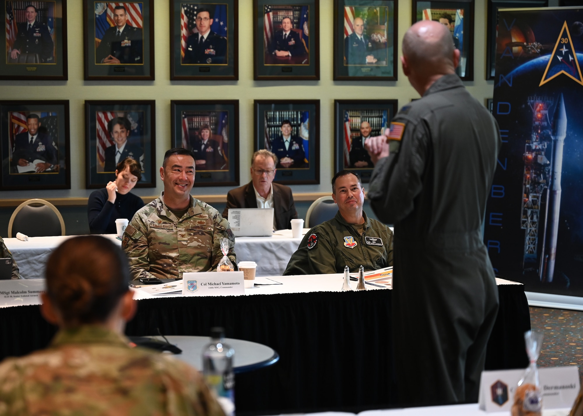 People participating in a group discussion.