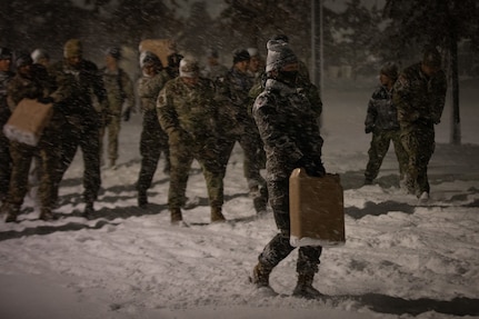 U.S. and Republic of Korea service members participate in the culminating physical training event during United States Forces Korea’s Backbone University 2025 at Camp Humphreys, South Korea, Feb. 7, 2025.