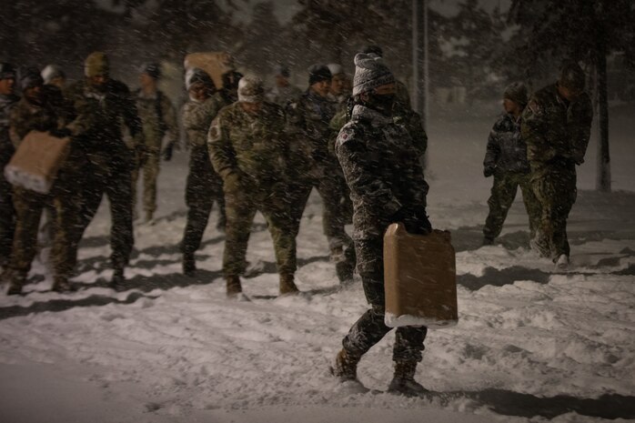 U.S. and Republic of Korea service members participate in the culminating physical training event during United States Forces Korea’s Backbone University 2025 at Camp Humphreys, South Korea, Feb. 7, 2025.