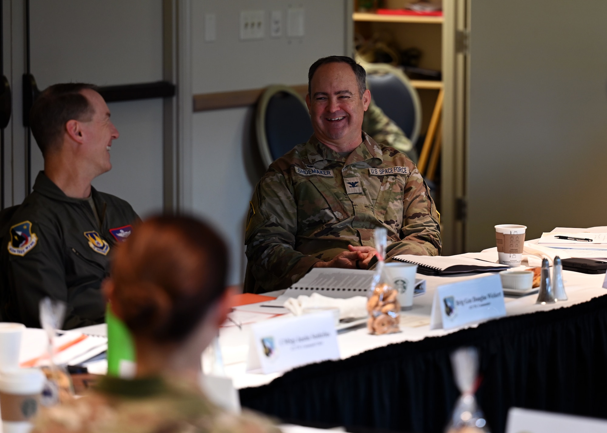 People participating in a group discussion.