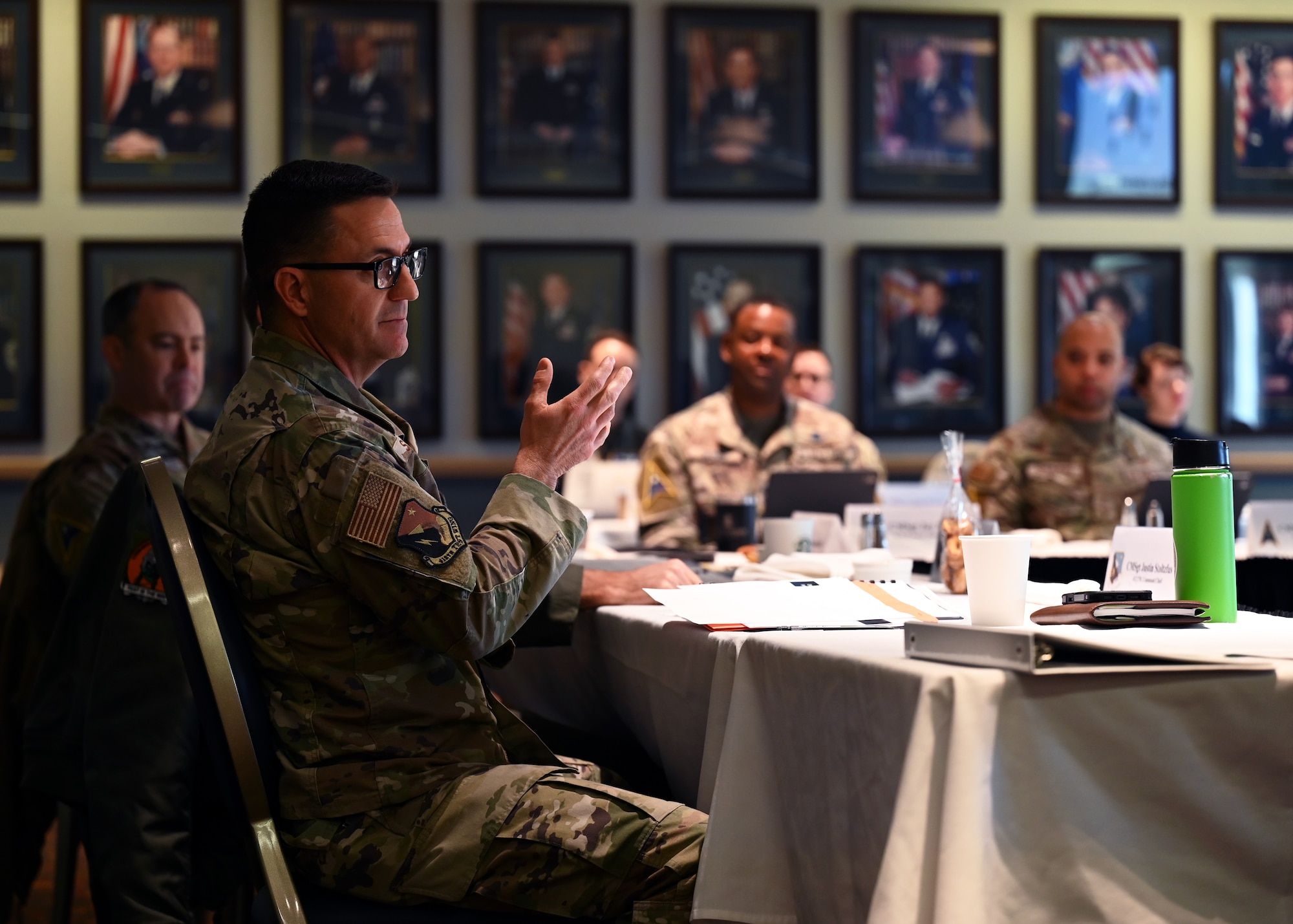 People participating in a group discussion.