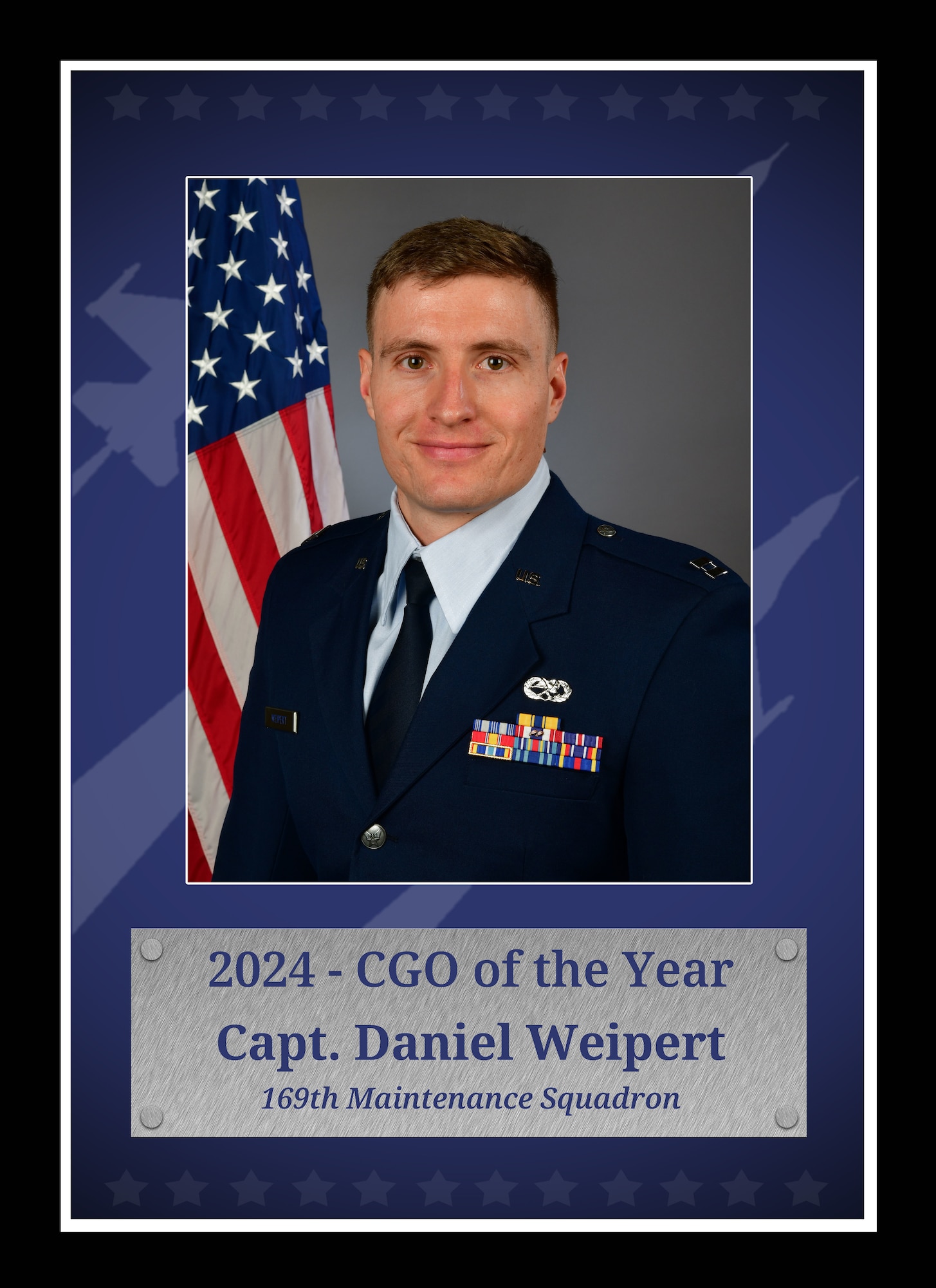 Portrait of Capt. Daniel Weipert, 2024 SCANG Company Grade Officer of the Year