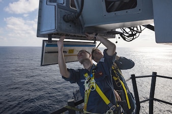 USS Oscar Austin (DDG 79) underway operations in the eastern Mediterranean Sea.