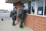 Members of the Pennsylvania National Guard’s 3rd Weapons of Mass Destruction Civil Support Team inspect the outside of a suspected drug lab during a training exercise Feb. 7, 2025, at the Lancaster County Public Safety Training Center in Landisville, Pa.