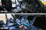 UH-60L and UH-60V Black Hawk avionics are displayed at Berry Field Air National Guard Base in Nashville, Tenn., Jan. 29, 2025. The UH-60V features a moving map display, real-time positional awareness, and more intuitive monitoring of engine readings versus the UH-60L's traditional gauges.
