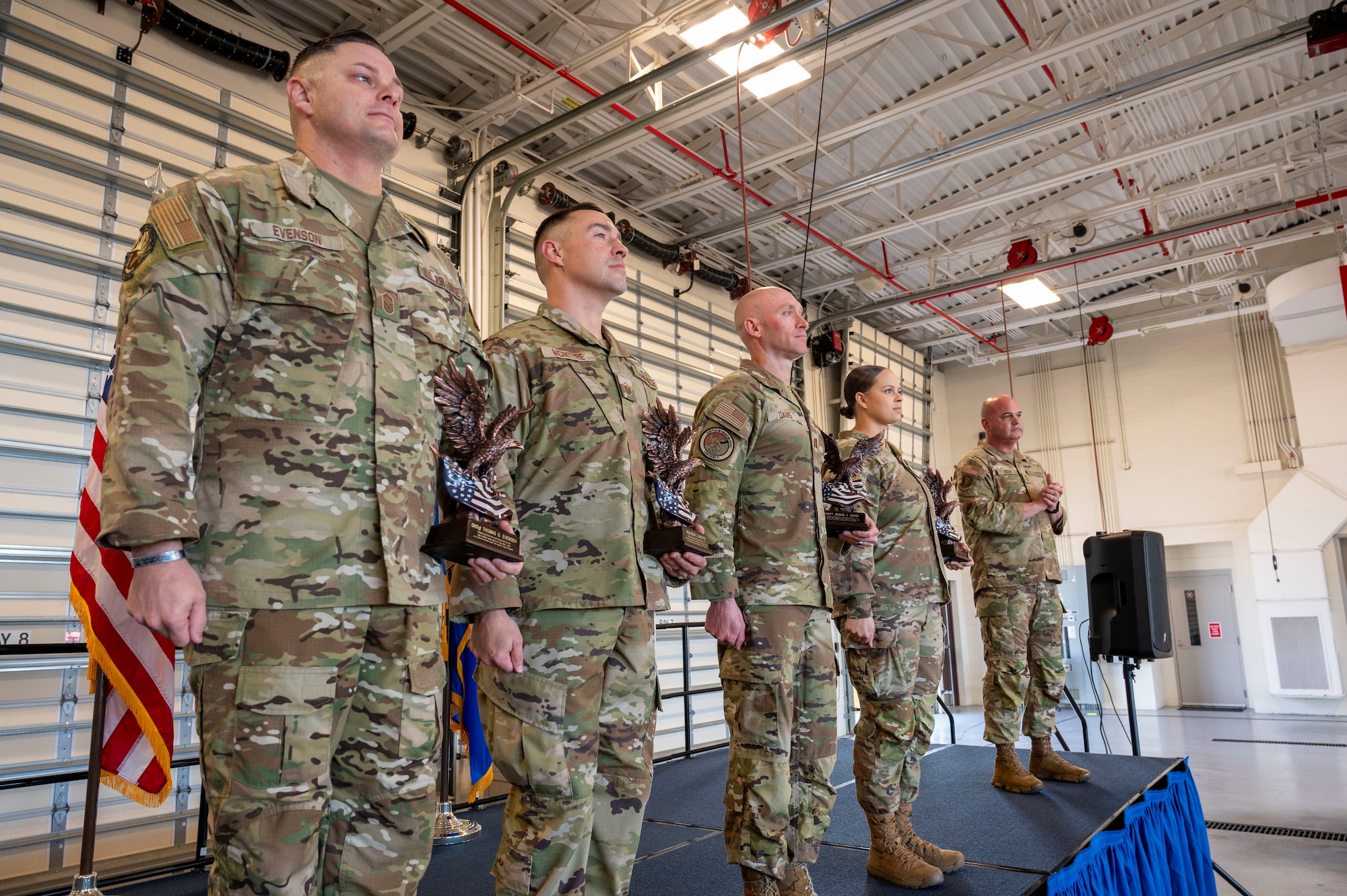 2024 Airmen of the Year at the 125th Fighter Wing are pictured during an awards ceremony.