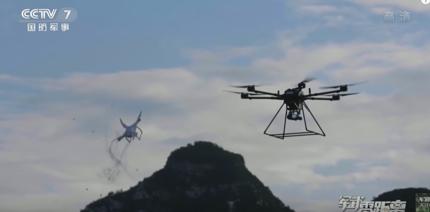 Figure 5. Aerial net interception system configured to a low, slow, small UAV