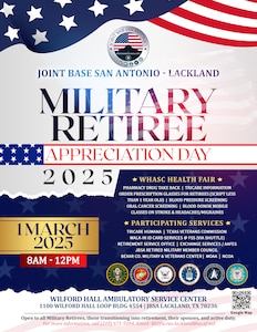 Military Retiree Appreciation Day flyer.