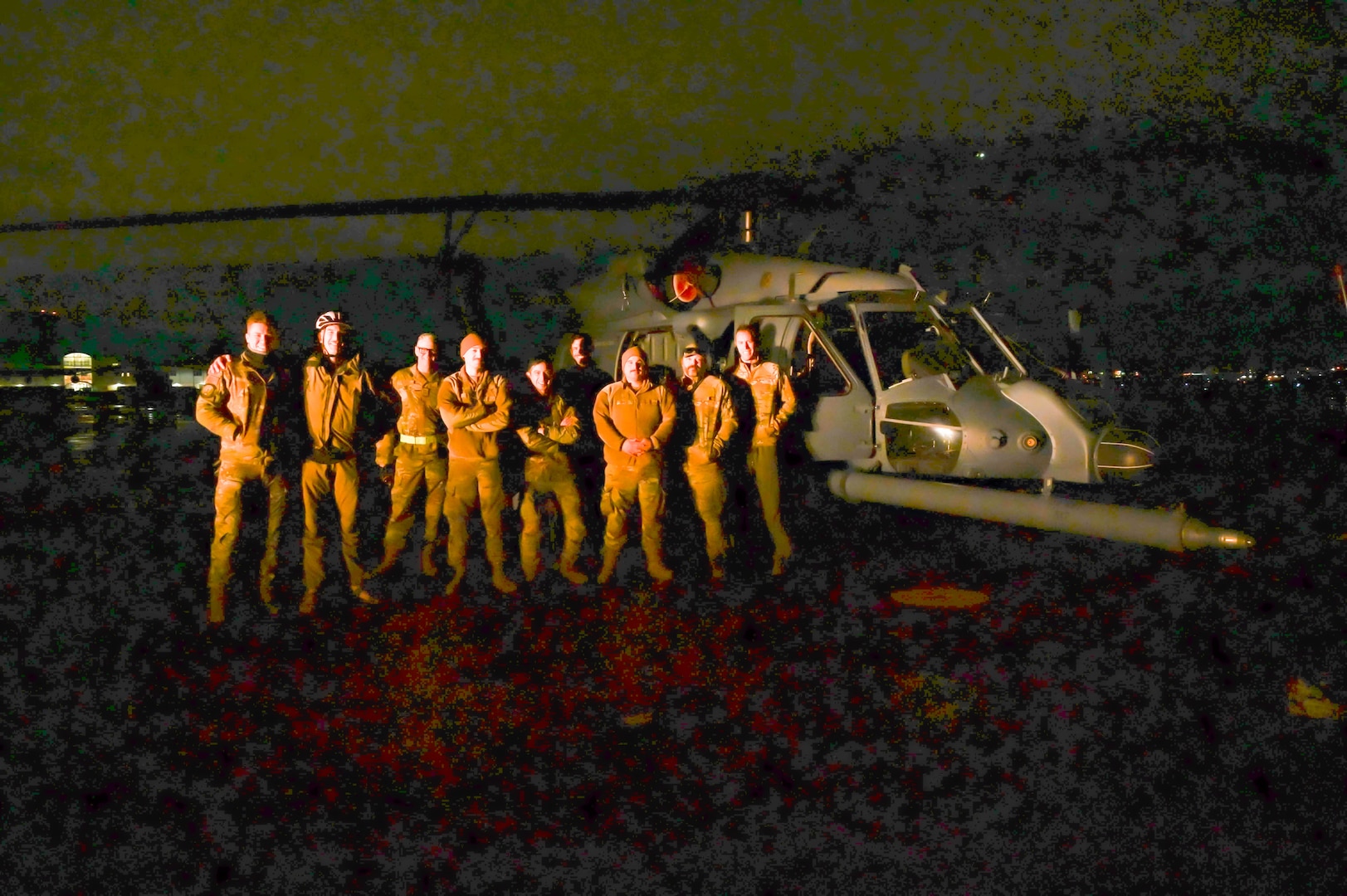 The 129th Rescue Wing, California Air National Guard, marks the arrival of its new helicopter, a U.S. Air Force HH-60W Jolly Green II, Jan. 31, 2025, at Moffett Air National Guard Base near Mountain View, California. The wing is from HH-60G Pave Hawk model helicopters.