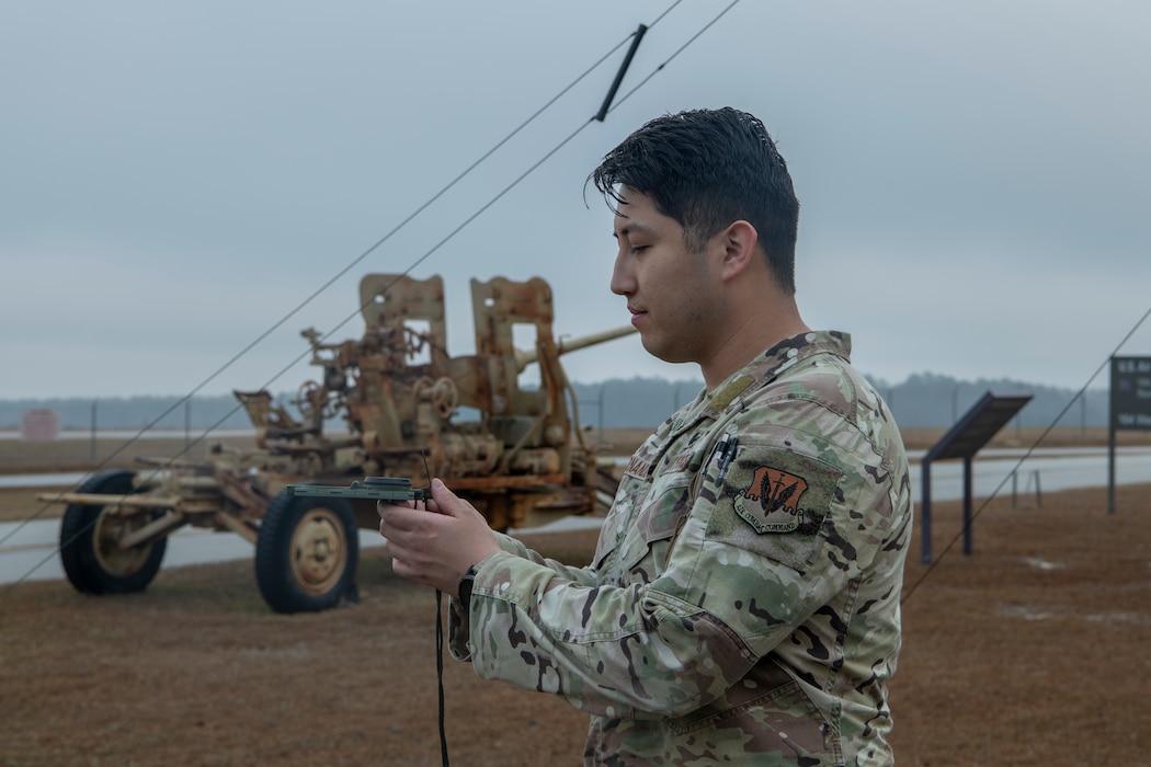 Airman holds compass