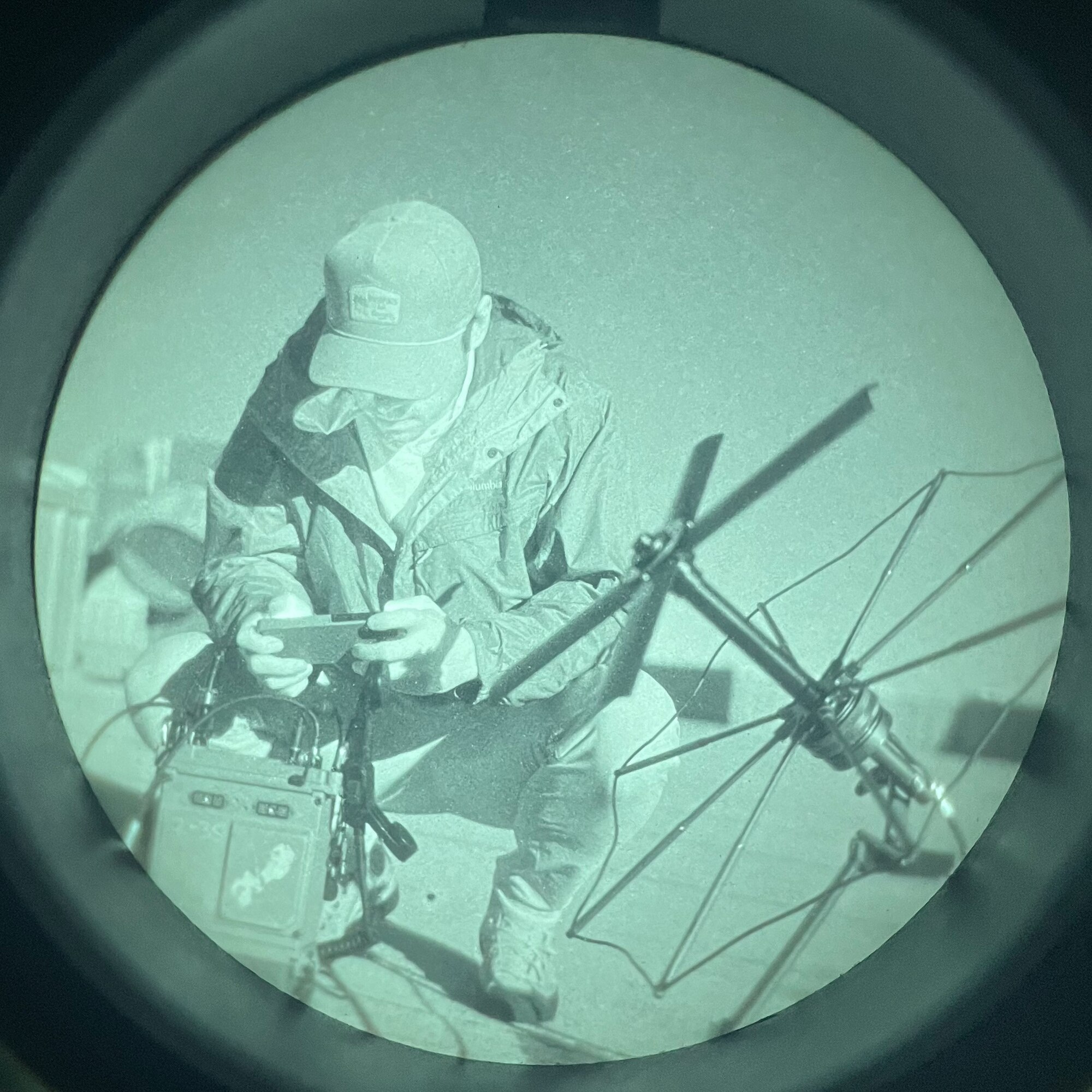Airman uses radio equipment