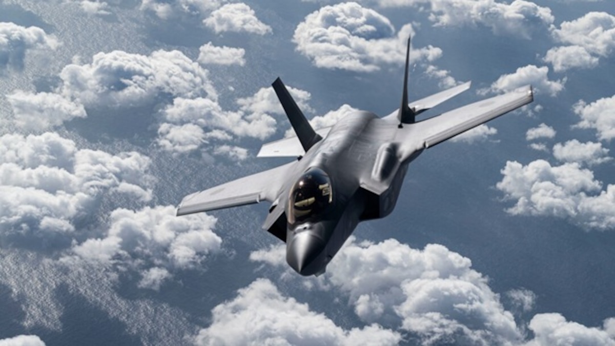 A Japan Air Self Defense Force F-35A Lightning II banks to its right after aerial refueling over the U.S. Indo-Pacific Command area of responsibility, Feb. 10, 2025, as part of exercise Cope North 2025.