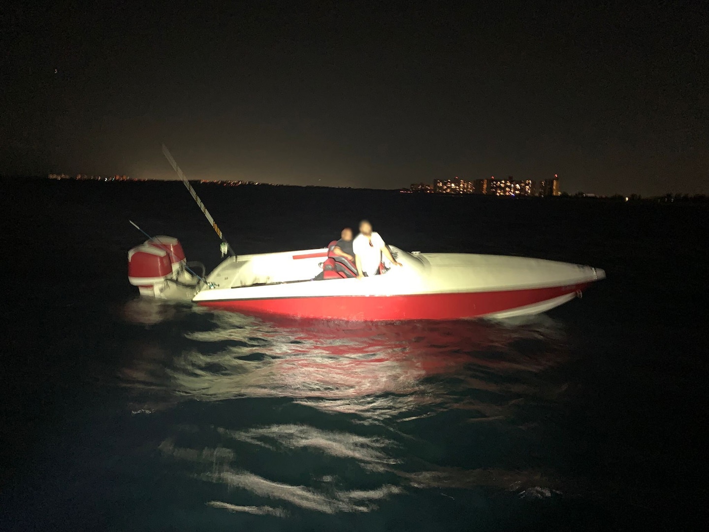 Palm Beach Sheriff's Office boat crews interdicting a suspected smuggling venture in U.S. territorial waters, Feb. 12, 2025. One U.S. national was transferred to Homeland Security Investigations custody and one alien was transferred to Border Patrol for expedited removal. (Courtesy photo)