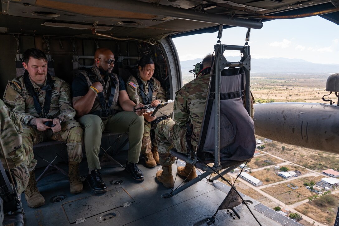 Joint Task Force-Bravo members conduct Automated Route Reconnaissance Kit training at Soto Cano Air Base, Honduras, February 6, 2025. Once reconnaissance is complete the members then process the data into a format that can be shared on Enhanced Demand Awareness allowing commanders and Honduran partners coordinate decision-making and achieving situational awareness. (U.S. Air Force photo by Staff Sgt. Tristan Biese)