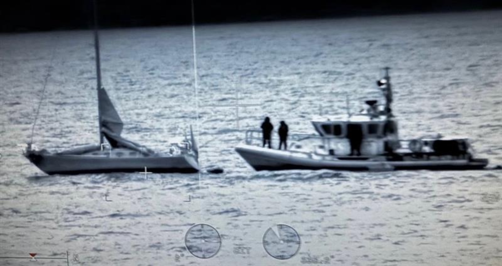 The Coast Guard rescued a missing boater and a dog approximately 18 miles east of Avalon, California, Saturday evening.