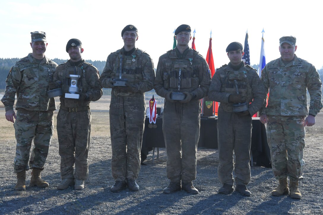 Danish soldiers team taking a group photo after placing second place