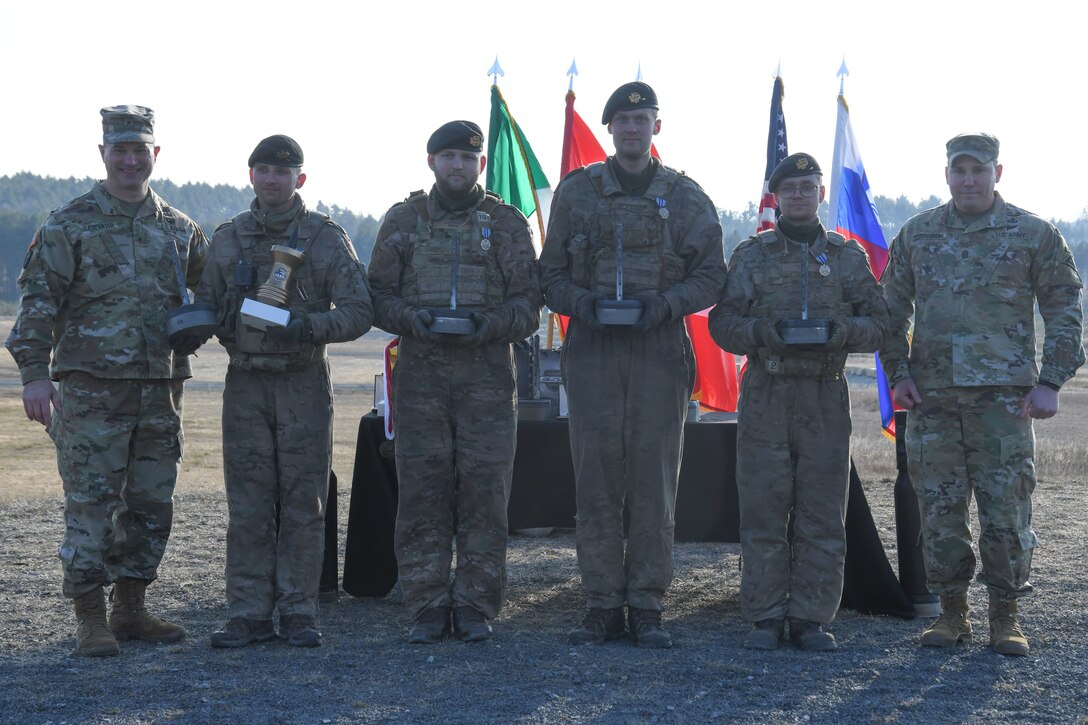 Danish soldiers take a group photo after placing third