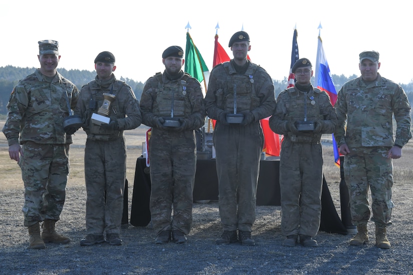 Danish soldiers take a group photo after placing third