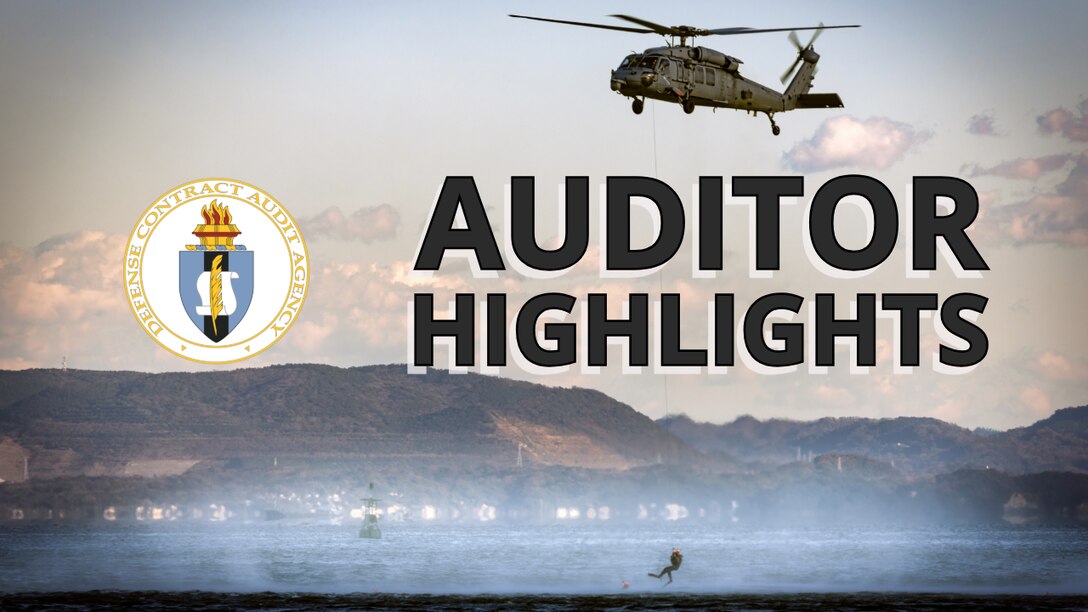 Text banner with helicopter and water in the background.