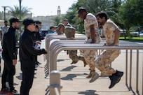 West Virginia and District of Columbia National Guard members and Qatar National Services Academy cadets compete in the Best Warrior Competition mystery event at the National Service Academy in Umm Salal Muhammed, Qatar, Feb. 4, 2025. The West Virginia Army National Guard hosted the annual competition in partnership with Qatar Armed Forces from Feb. 2-5, 2025, at the National Service Academy in Doha, Qatar.