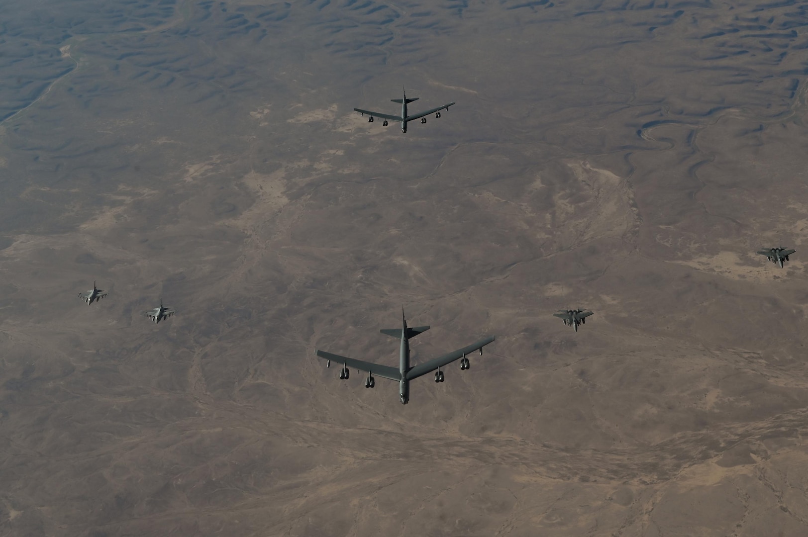 TAMPA, Fla. – U.S. Central Command (CENTCOM) conducted a Bomber Task Force Mission in the Middle East, Feb. 17, to demonstrate force projection capabilities in the region.

Two B-52s from RAF Fairford, U.K., flew across Europe and through nine partner nations in CENTCOM’s area of responsibility during their mission, which included aerial refueling and live munitions drops at ranges in several partner nations.  Additionally, U.S. F-15s and four partner nations provided fighter escorts for the bombers throughout the mission.

“Bomber Task Force missions demonstrate U.S. power projection capability, commitment to regional security, and ability to respond to any state or non-state actor seeking to broaden or escalate conflict in the CENTCOM region,” said Gen. Michael Erik Kurilla, CENTCOM commander.