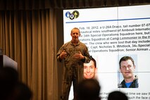 Airman addressing crowd of Airmen