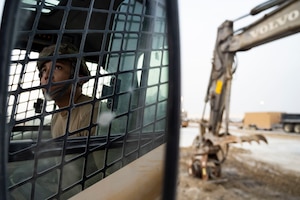 Airmen repair runway.