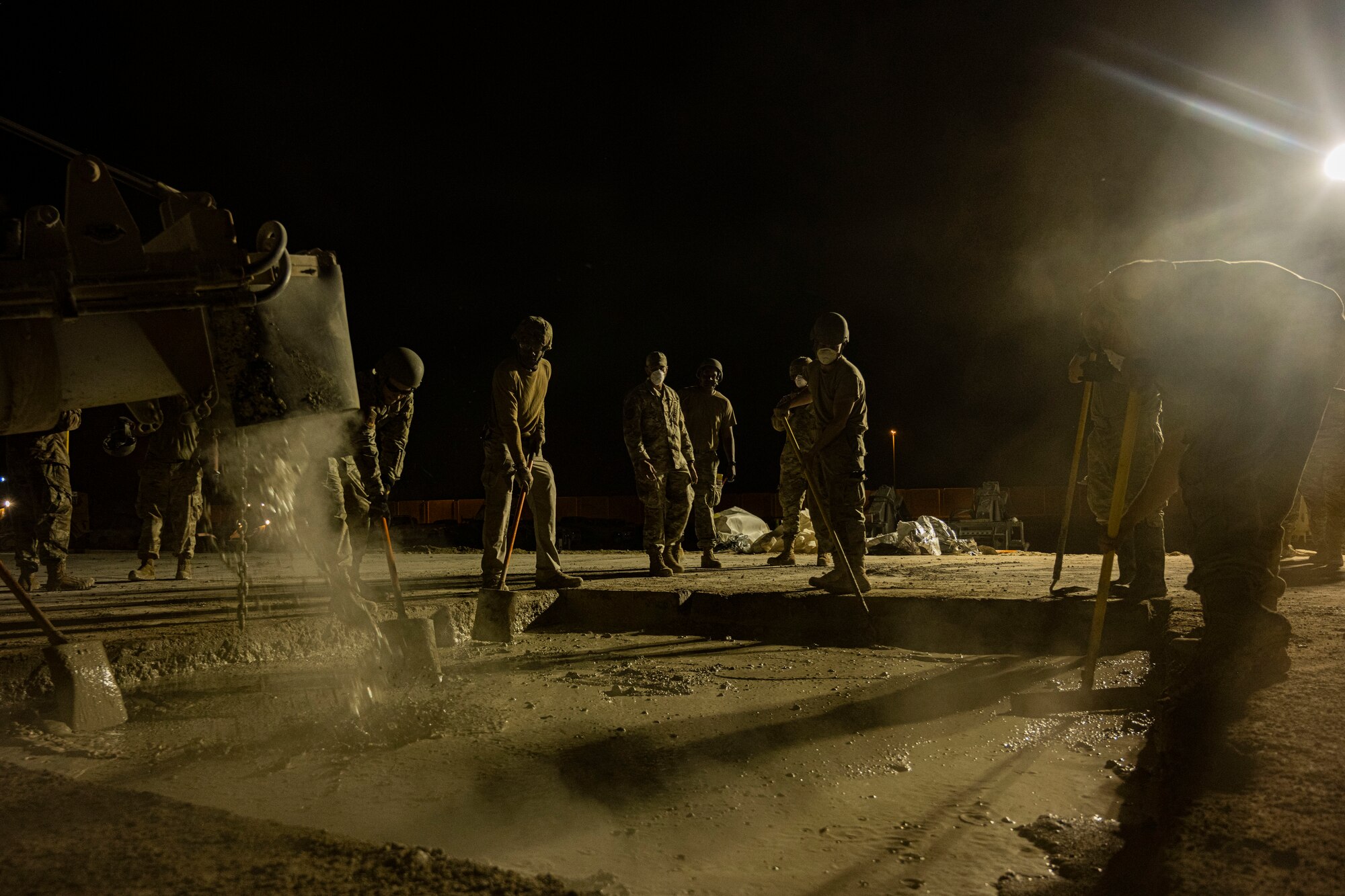 Airmen repair runway.