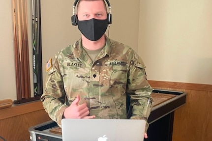 Army Spc. Gerald Blakley in the DJ class at JBLM’s Soldier Recovery Unit.