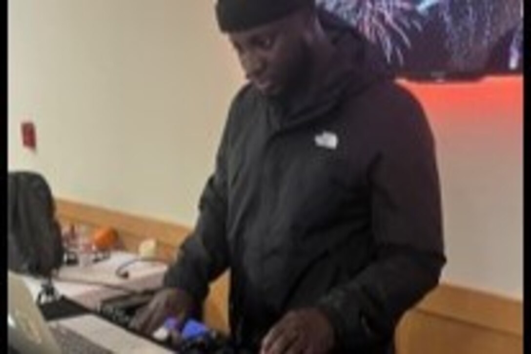 Spc. Jamal Morris in DJ class at Joint Base Lewis Mc Chord’s Soldier Recovery Unit.