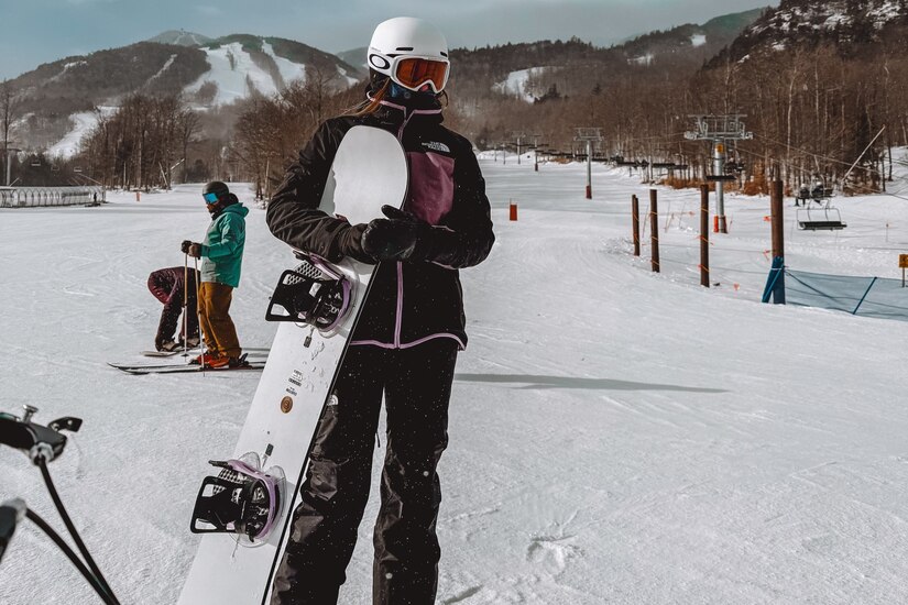 Retired Marine Corps Sgt. Lydia Figary at snowboard training with her fellow Team U.S. members last month at Lake Placid New York.