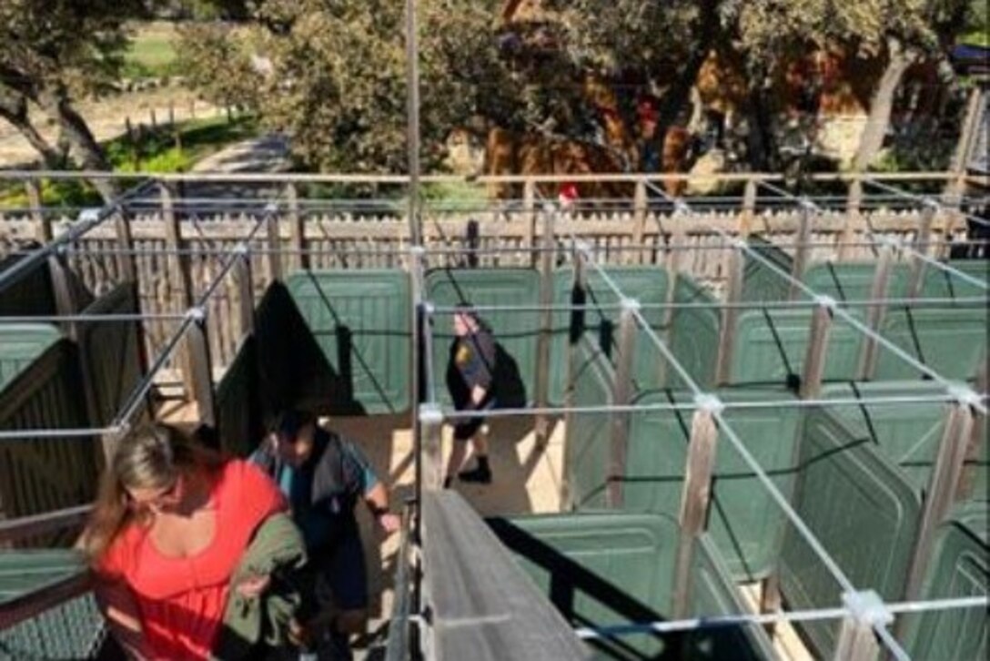 Soldiers and their spouses worked through a maze on Nov 14, 2024, in San Antonio, Texas, learning it’s better to work together.