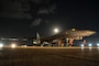 A U.S. Air Force B-1B Lancer assigned to the 34th Expeditionary Bomb Squadron, Ellsworth Air Force Base, S.D., undergoes routine maintenance after its return to Andersen Air Force Base, Guam, after completing a mission in support of U.S. participation at the Aero India 2025 air show, Feb. 16, 2025.