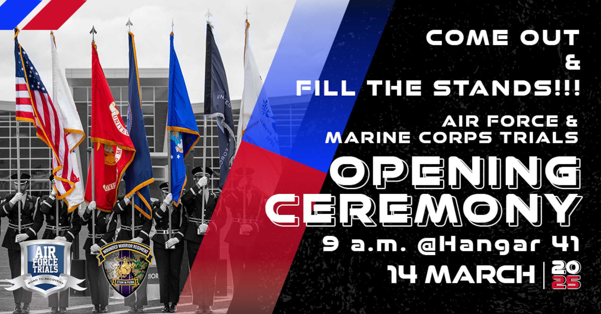 The 2025 Air Force & Marine Corps Trial is coming to Joint Base San Antonio-Randolph, Texas. Come out and support your Air Force and cheer on athletes from around the globe. (U.S Air Force Graphic by Shawn Sprayberry)