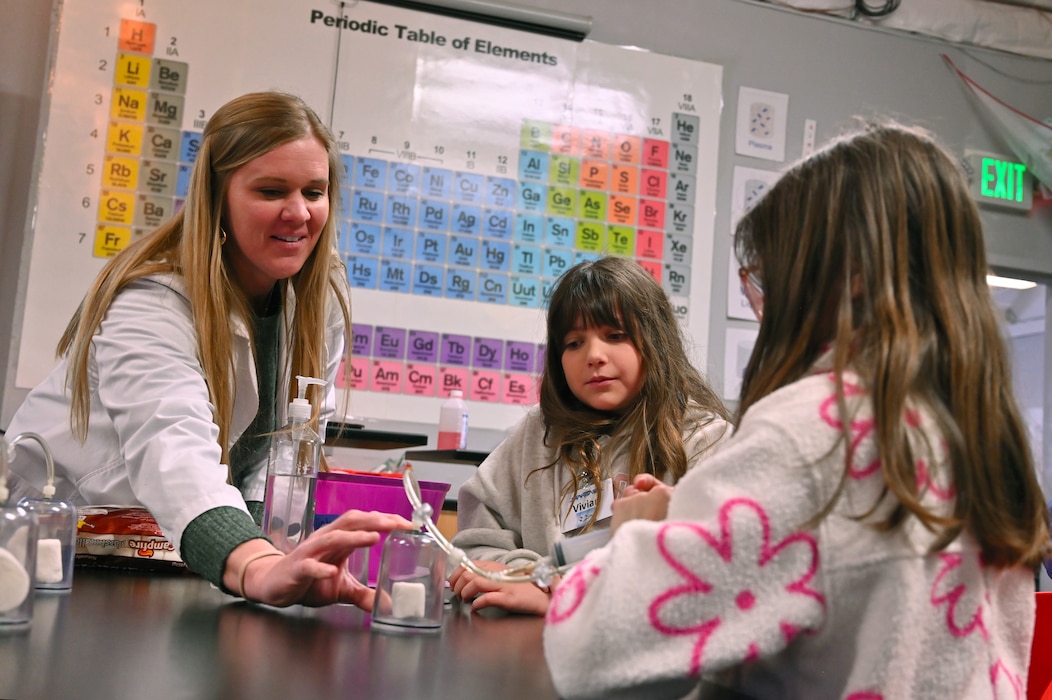 Teacher provides instruction to students