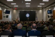 U.S. Air Force Gen. Ken Wilsbach, commander of Air Combat Command, delivers opening remarks during the Weapons and Tactics Conference (WEPTAC) at Nellis Air Force Base, Nevada, Jan. 15, 2025.