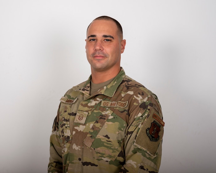 Master Sgt. Jose Moran poses for a photo for his biography Feb. 20, 2025