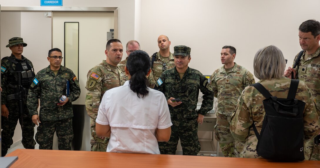 Members of the U.S. Embassy in Honduras, including representatives from the Security Cooperation Office and the Defense Attaché's Office, met with the Honduran Joint Task Force commander Feb. 13 in Gracias a Dios department. They toured a local clinic after the meeting. The group included personnel from Joint Task Force-Bravo. Such meetings and engagements are crucial to fostering information sharing in a joint operations area facing common threats and shared interests. (U.S. Air Force photo)