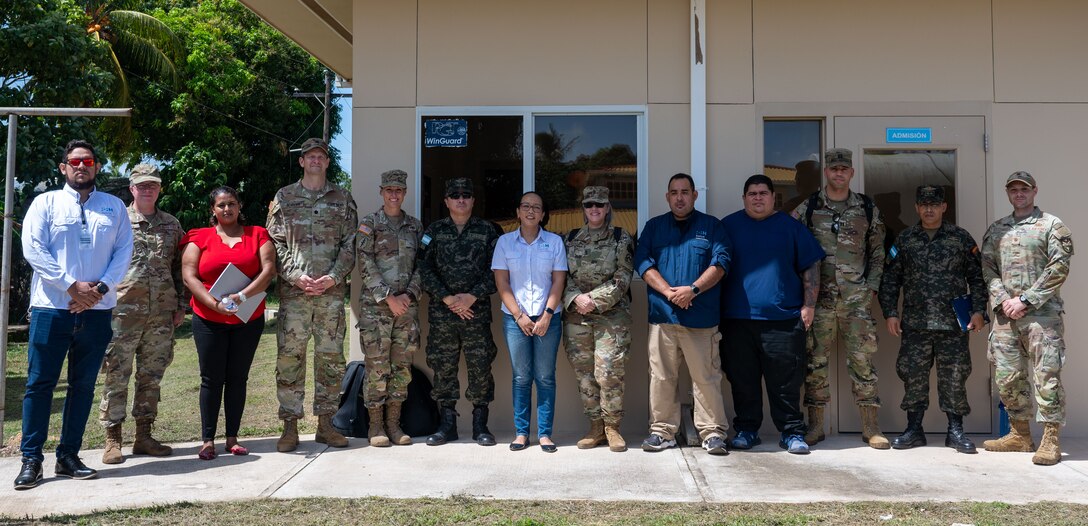 Members of the U.S. Embassy in Honduras, including representatives from the Security Cooperation Office and the Defense Attaché's Office, met with the Honduran Joint Task Force commander Feb. 13 in Gracias a Dios department. They toured a local clinic after the meeting. The group included personnel from Joint Task Force-Bravo. Such meetings and engagements are crucial to fostering information sharing in a joint operations area facing common threats and shared interests. (U.S. Air Force photo)