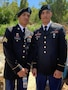 Twin brothers Jacob and Jacoi Frett pose together in Army Dress Uniforms