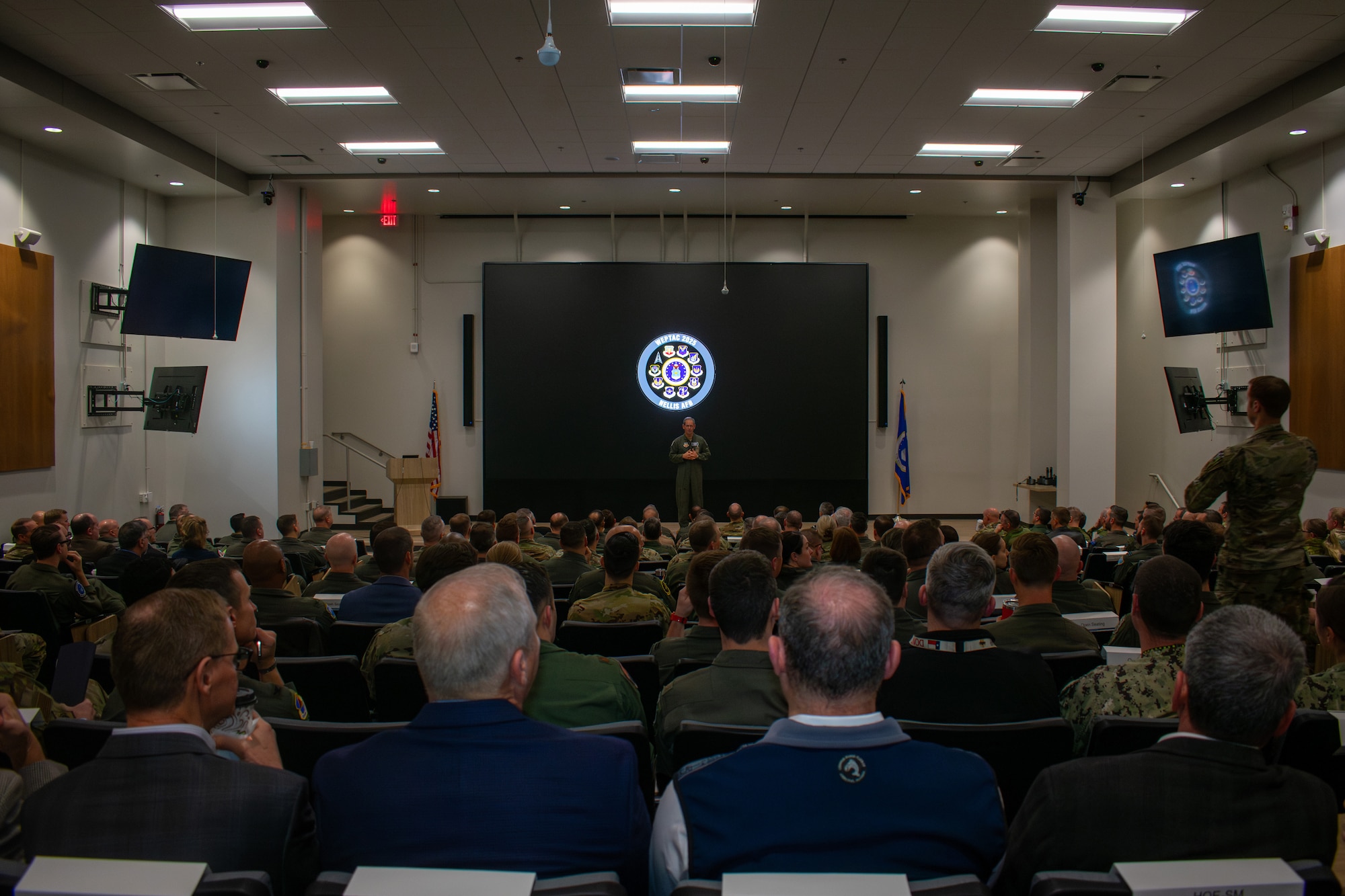 U.S. Air Force Gen. Ken Wilsbach, commander of Air Combat Command, delivers opening remarks during the Weapons and Tactics Conference (WEPTAC) at Nellis Air Force Base, Nevada, Jan. 15, 2025.