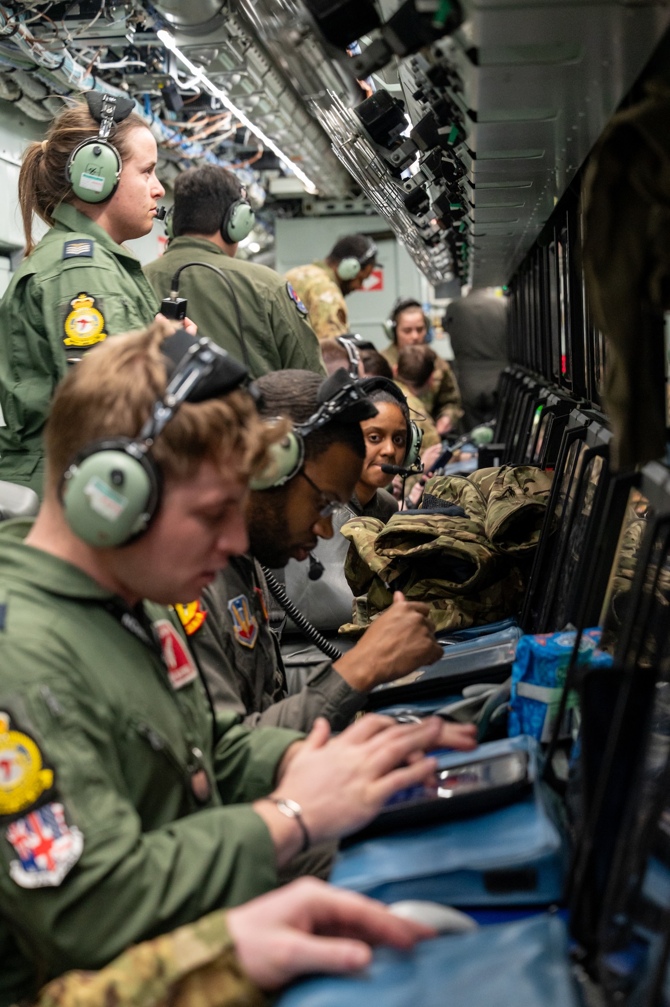 Airmen from the 343rd Reconnaissance Squadron and 97th Intelligence Squadron integrate with the Royal Air Force’s 51st Squadron on a RC-135V/W Rivet Joint before Red Flag 25-1 at Nellis Air Force Base, Nevada Feb. 3, 2025.
