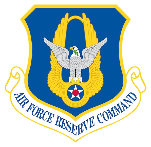 Air Force Reserve Command shield graphic.