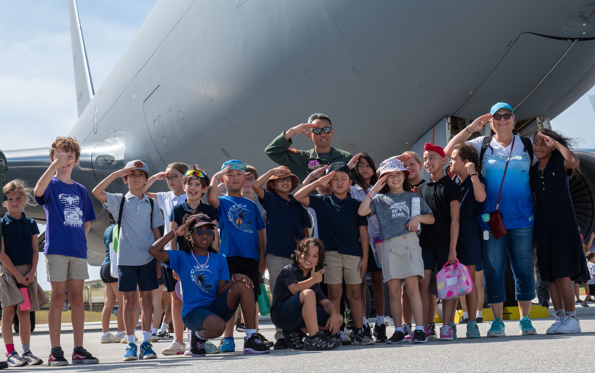 Pet the jet event at Andersen Air Force Base, Guam, Feb. 21, 2025. Cope North is an annual exercise that serves as a keystone event to promote interoperability and security throughout the Indo-Pacific.