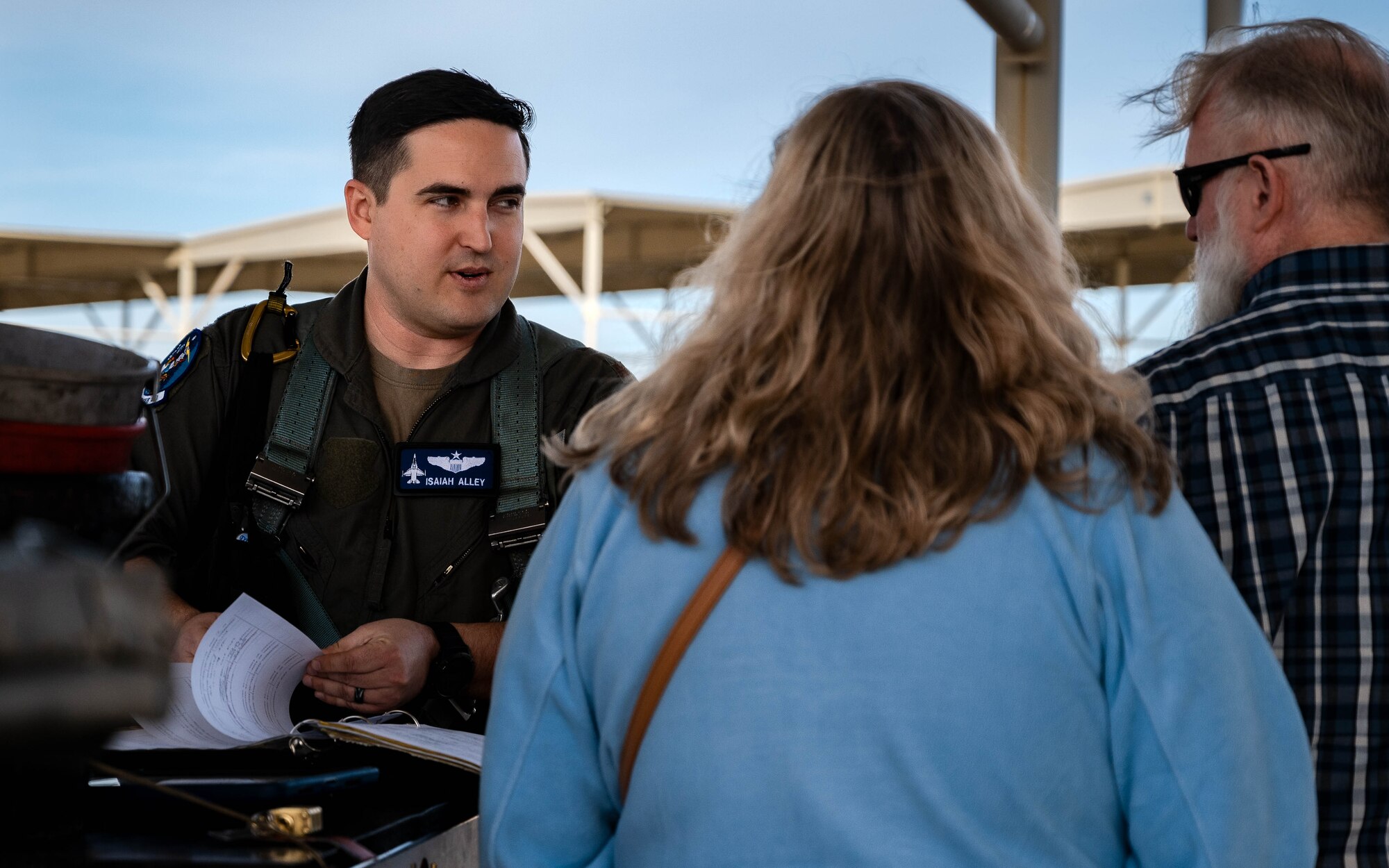 U.S. Air Force Maj. Isaiah Alley, 309th Fighter Squadron director of operations, prepares for his final active-duty flight.