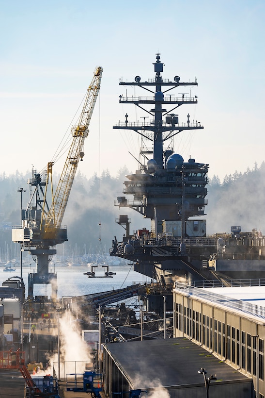 Portal Crane 62 is back in service again at Puget Sound Naval Shipyard & Intermediate Maintenance Facility, in Bremerton, Wash., after recently completing a four-year, three-phase upgrade process. (U.S. Navy photo by Wendy Hallmark)