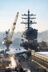 Portal Crane 62 is back in service again at Puget Sound Naval Shipyard & Intermediate Maintenance Facility, in Bremerton, Wash., after recently completing a four-year, three-phase upgrade process. (U.S. Navy photo by Wendy Hallmark)