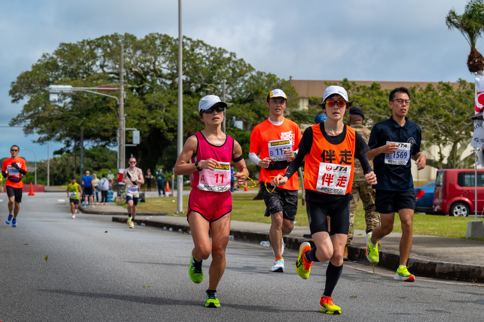 Misato Michishita a Tokyo Paralympic gold medalist runs in the Okinawa Marathon